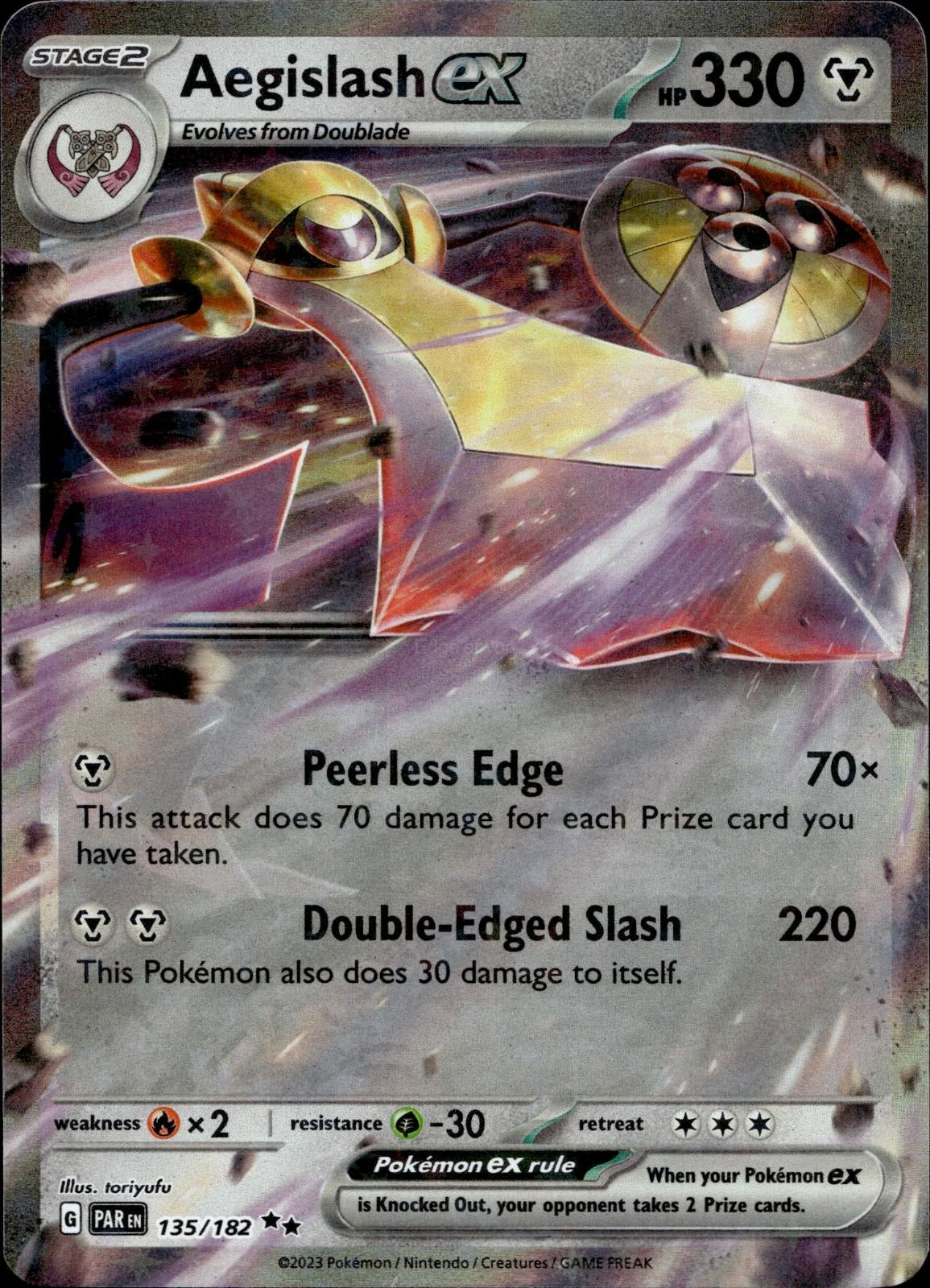 Aegislash ex 135/182 NM/M Double Rare Paradox Rift Pokemon Holo