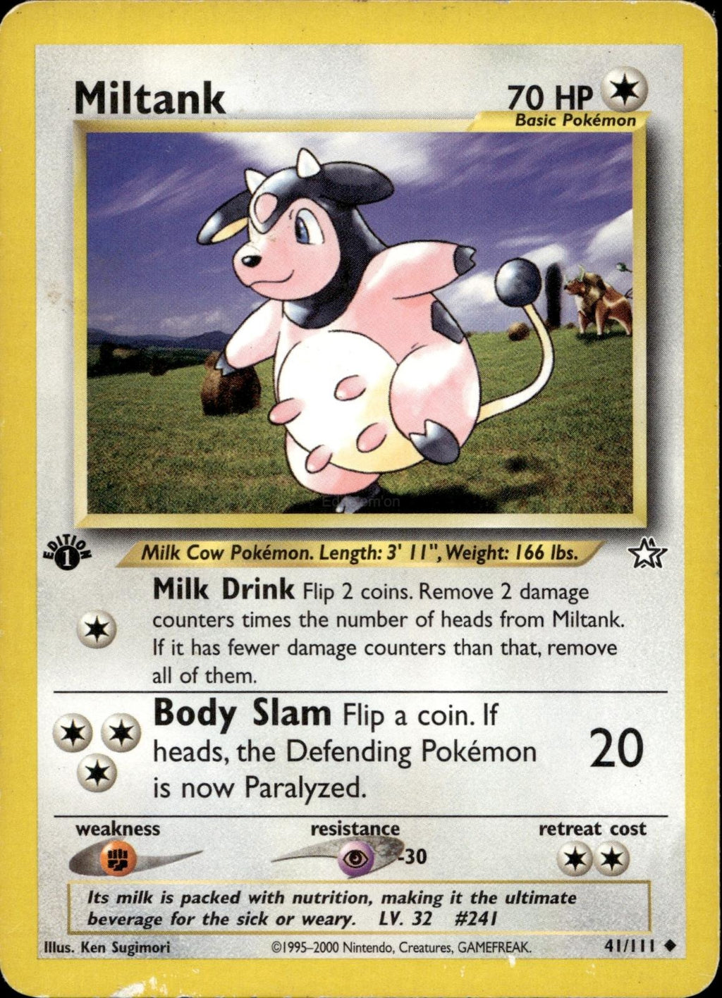 Miltank 41/111 LP Uncommon Neo Genesis Pokemon 1st Edition