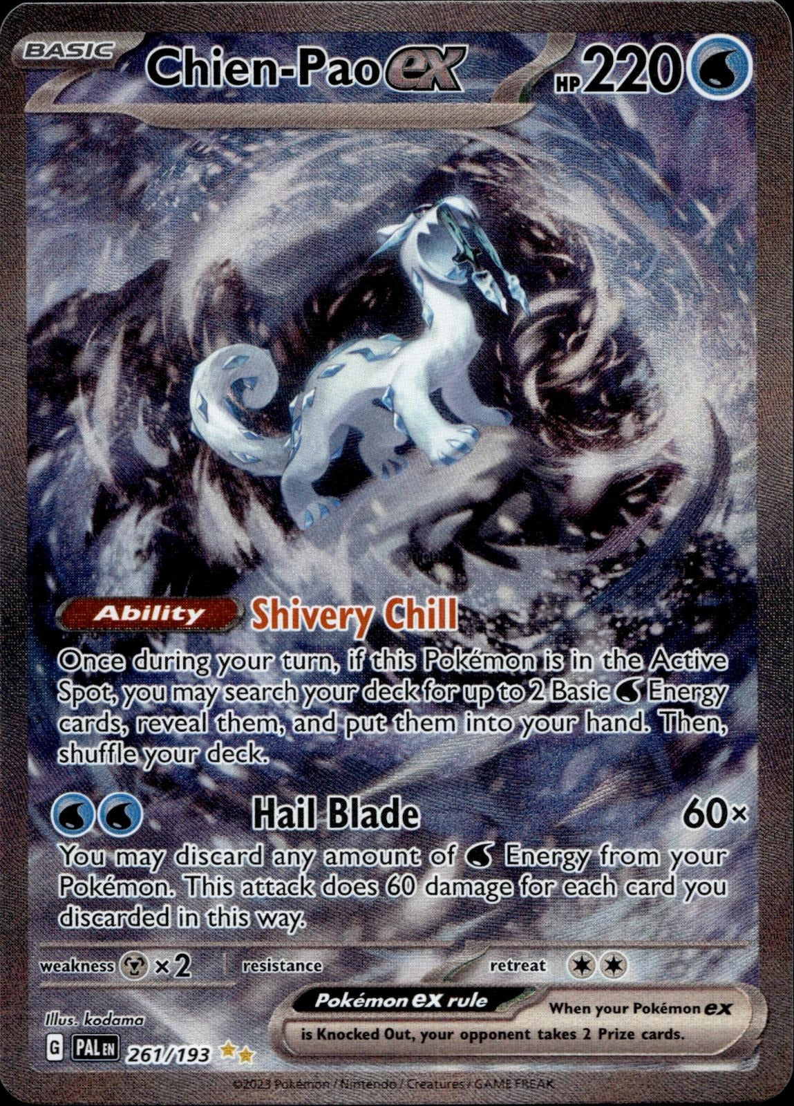 Chien-Pao ex 261/193 NM/M Special Illustration Rare Paldea Evolved Pokemon Holo