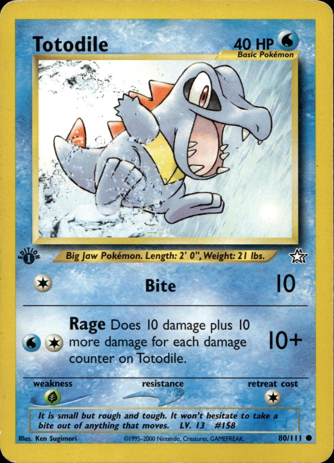 Totodile 80/111 LP Common Neo Genesis Pokemon 1st Edition