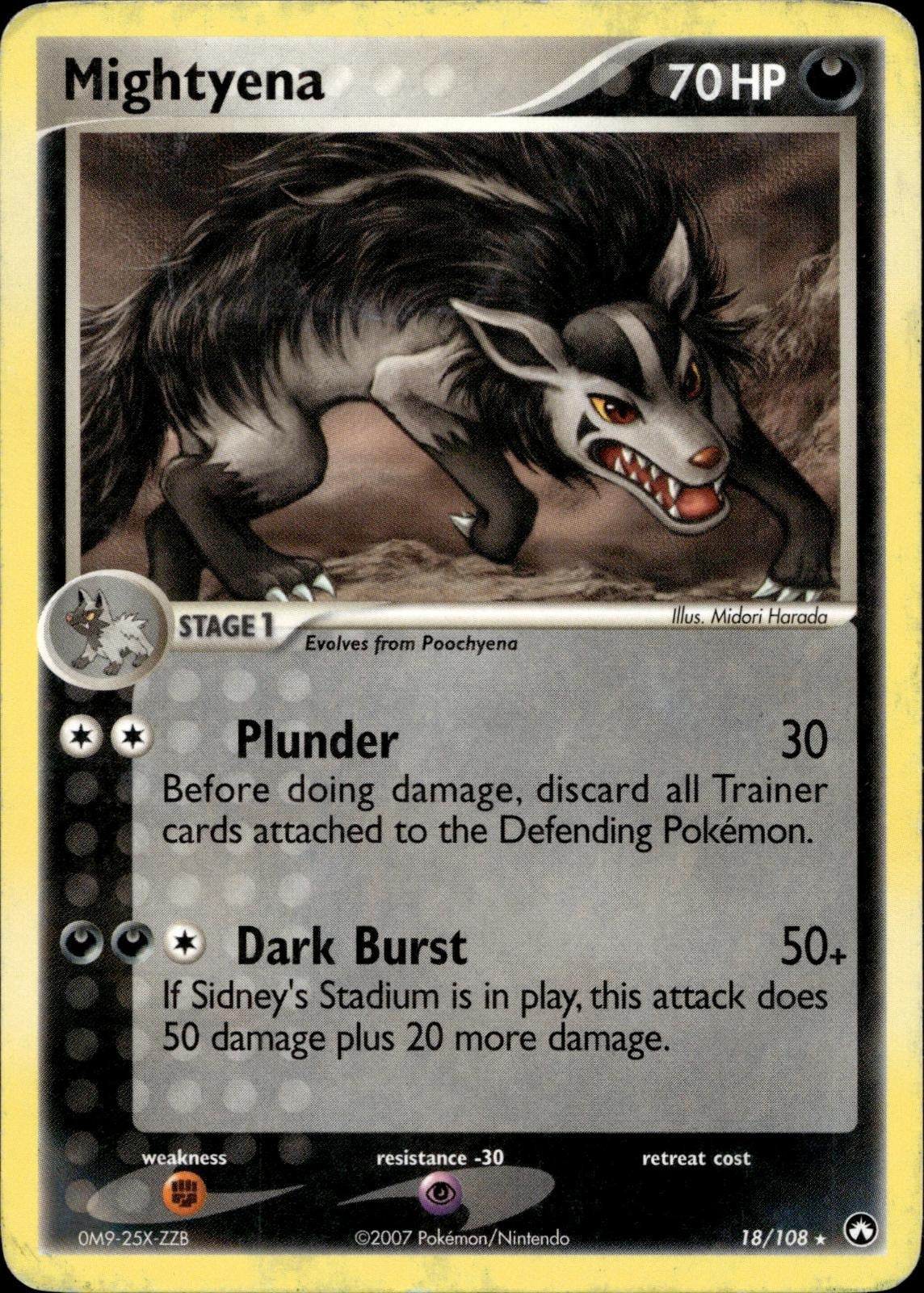 Mightyena 18/108 HP Rare Power Keepers Pokemon