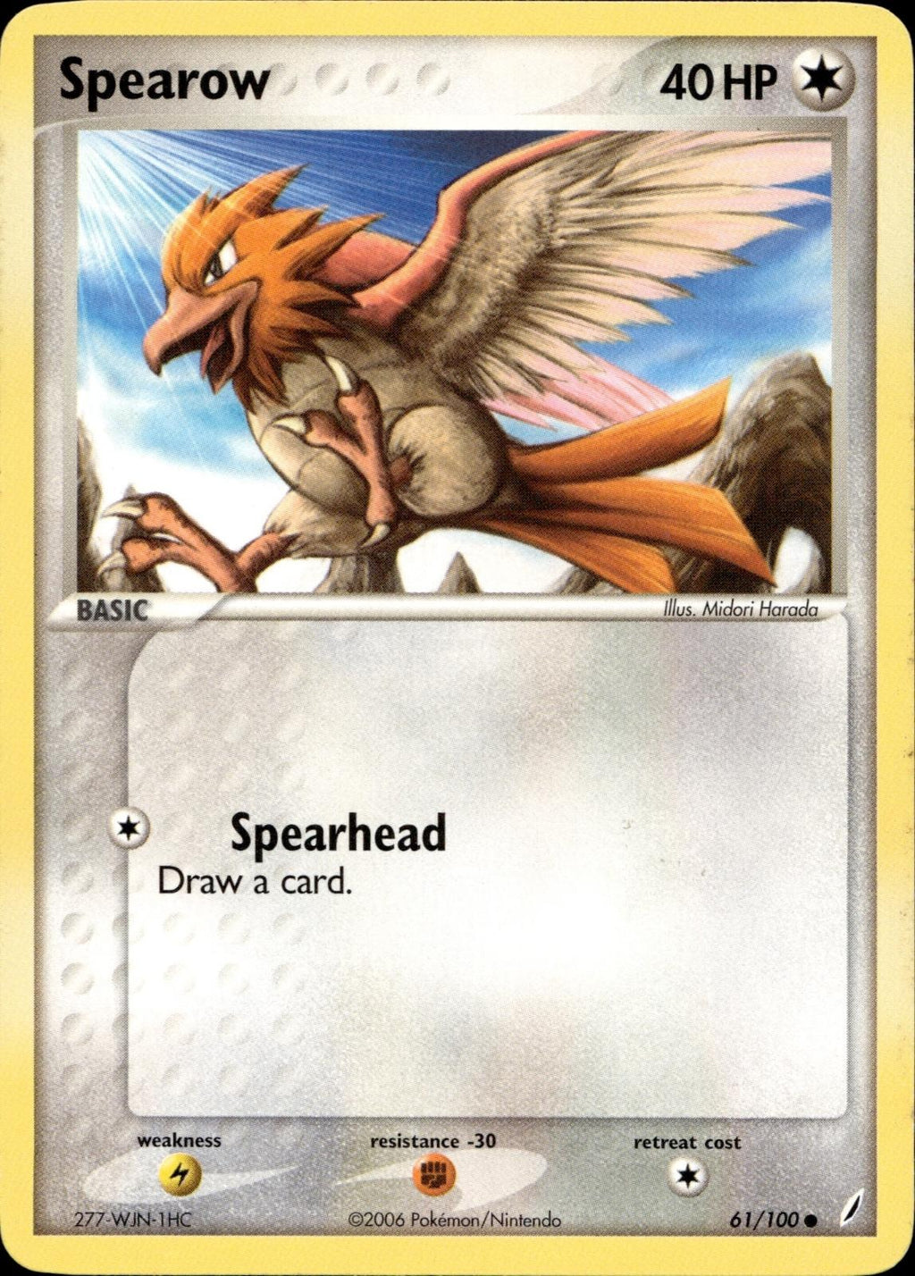 Spearow 61/100 MP Common Crystal Guardians Pokemon
