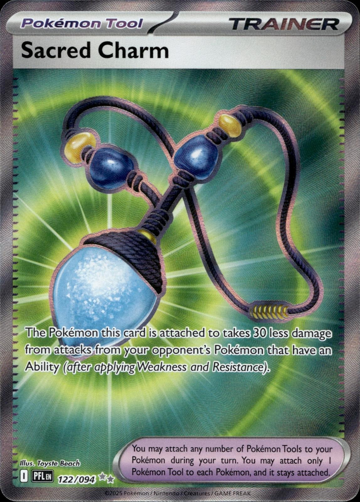 Sacred Charm 122/094 NM/M Ultra Rare Phantasmal Flames Pokemon Holo