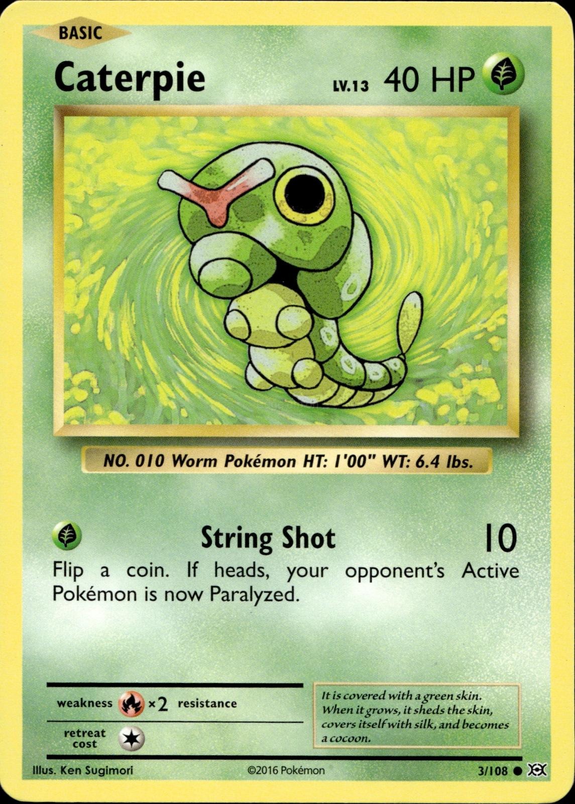 Caterpie 3/108 MP Common Evolutions Pokemon