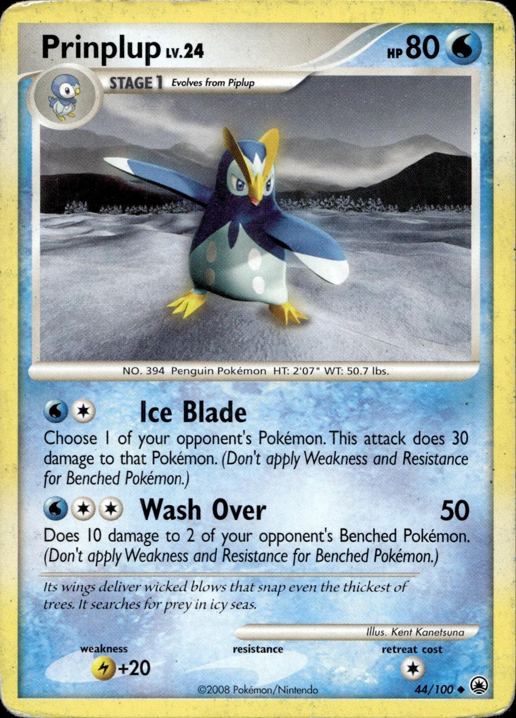 Prinplup 44/100 HP Uncommon Majestic Dawn Pokemon