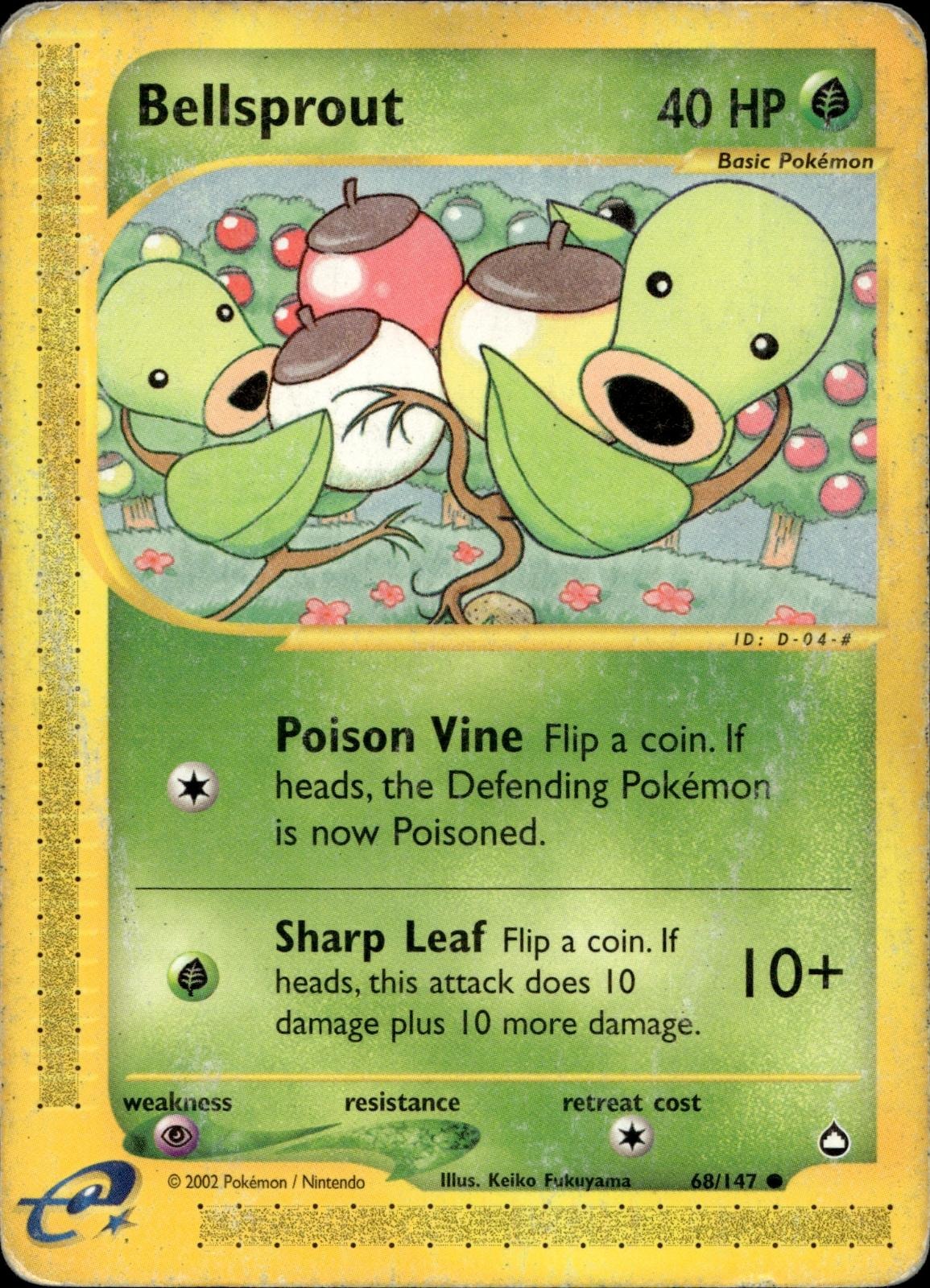 Bellsprout 68/147 LP Common Aquapolis Pokemon