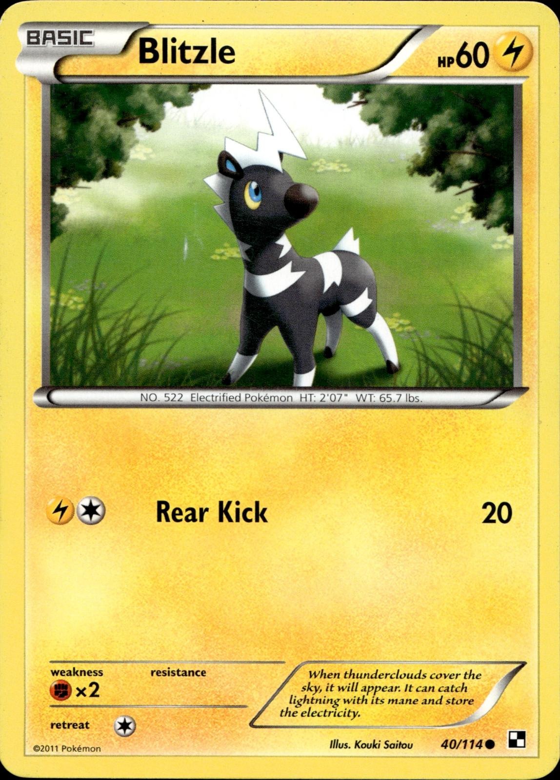 Blitzle 40/114 MP Common Black & White Pokemon