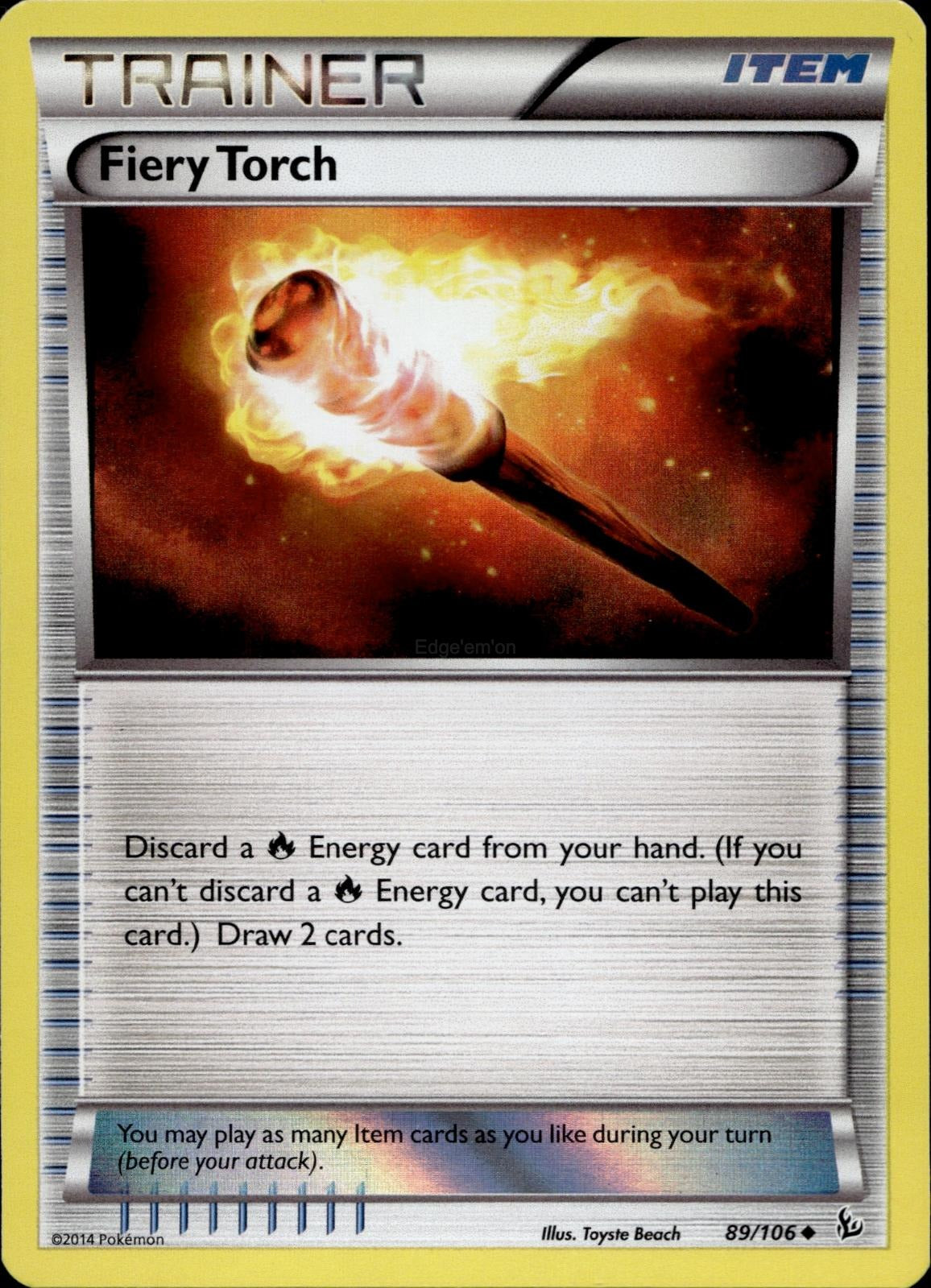Fiery Torch (Sheen Holo) 089/106 NM/M Miscellaneous Pokemon Reverse Holo
