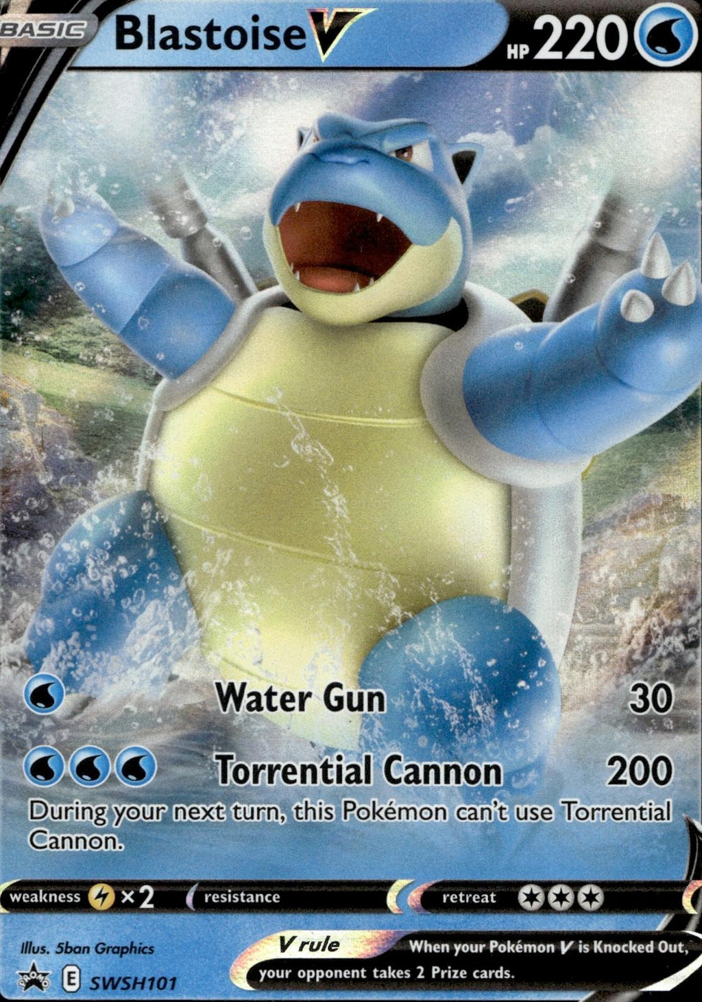 Blastoise V SWSH101 NM/M Promo Sword & Shield Promo Pokemon Holo