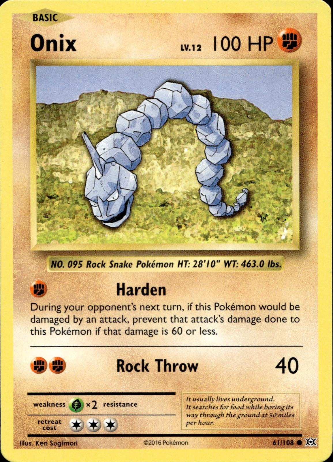 Onix 61/108 MP Common Evolutions Pokemon