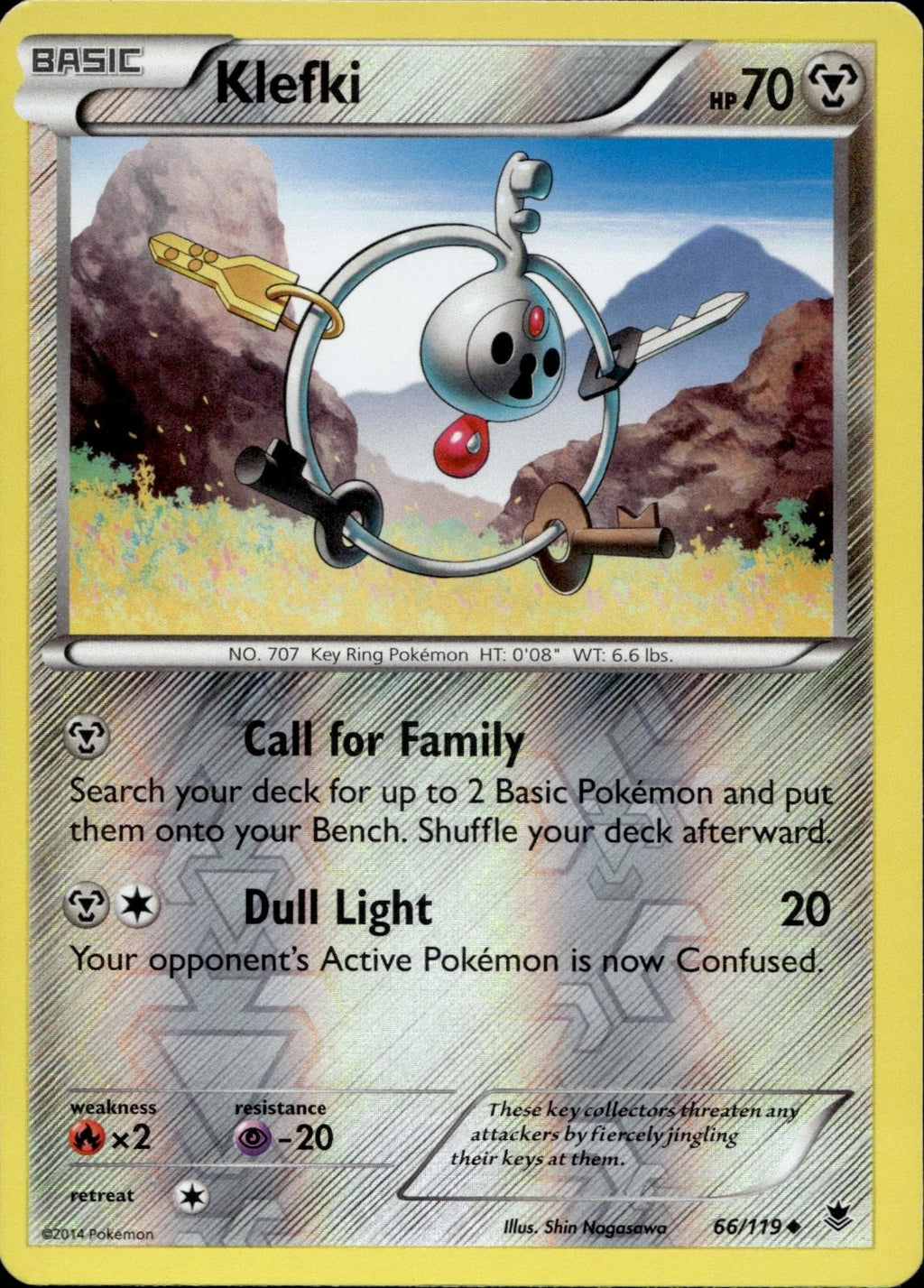 Klefki 66/119 NM/M Uncommon Phantom Forces Pokemon Reverse Holo