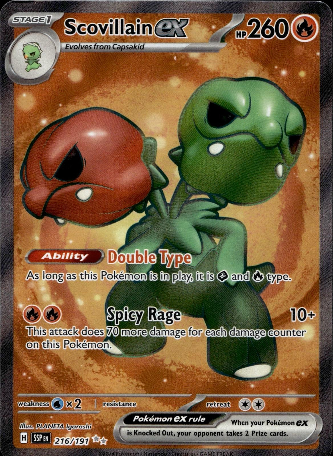 Scovillain ex 216/191 NM/M Ultra Rare Surging Sparks Pokemon Holo