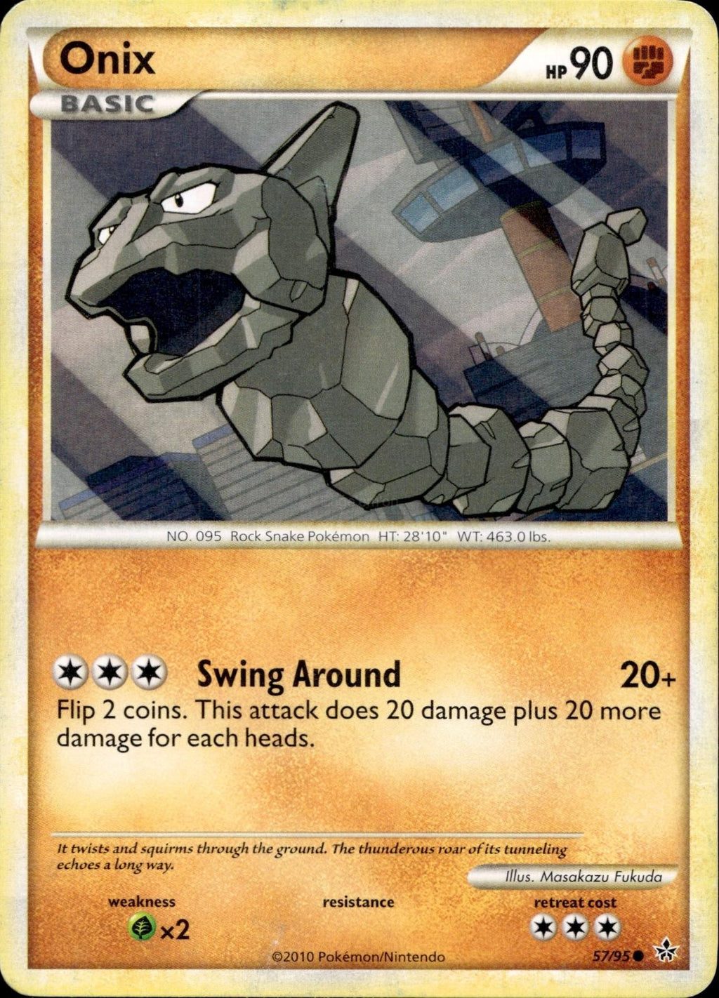 Onix 57/95 HP Common HGSS Unleashed Pokemon