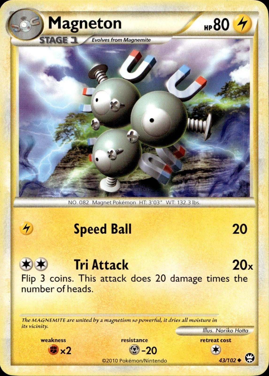 Magneton 43/102 HP Uncommon HGSS Triumphant Pokemon