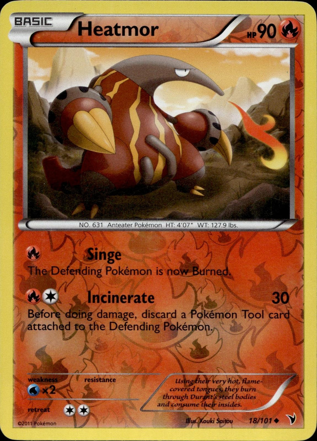 Heatmor 18/101 NM/M Uncommon Noble Victories Pokemon Reverse Holo
