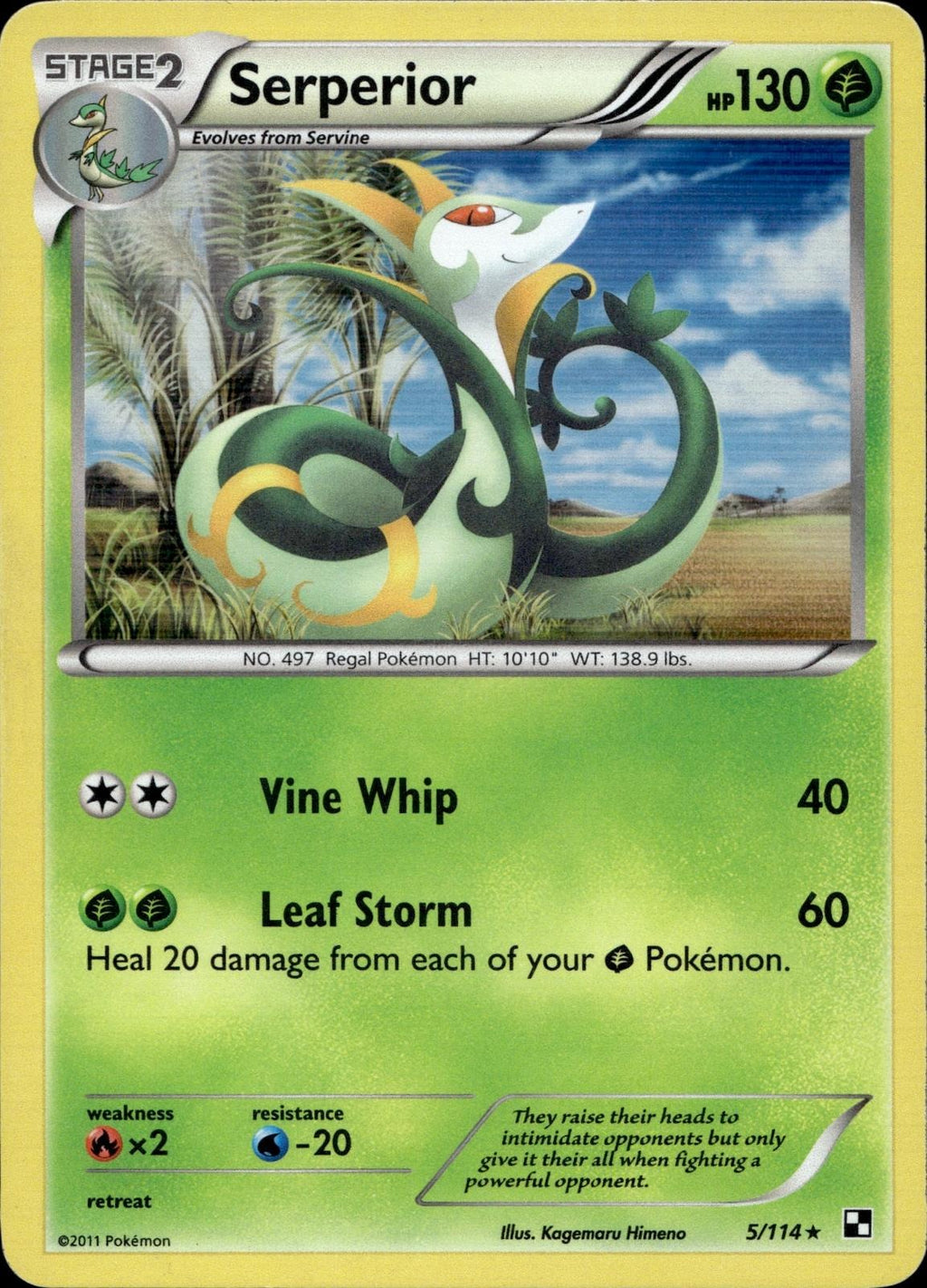 Serperior 5/114 LP Rare Black & White Pokemon Holo