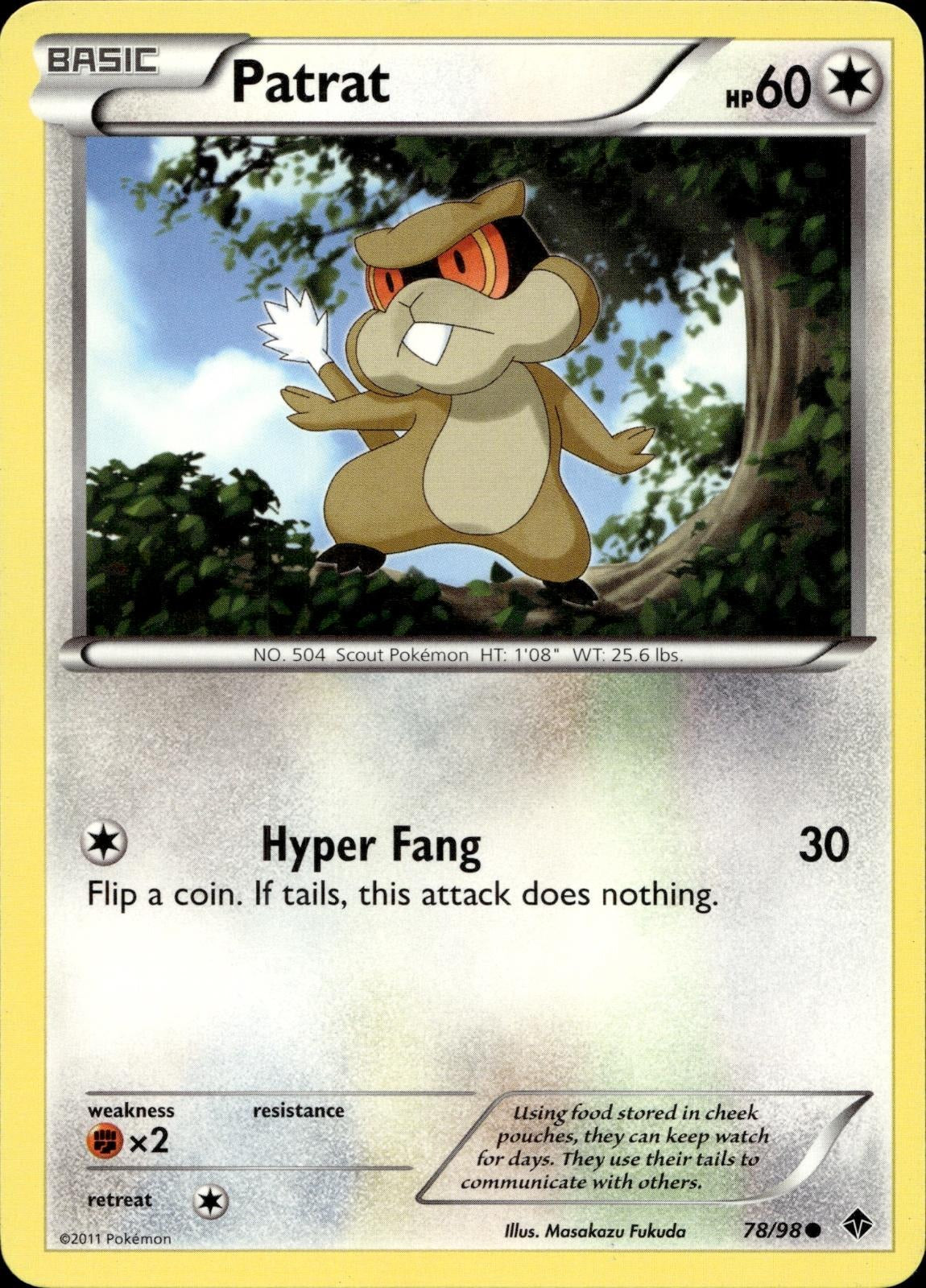 Patrat 78/98 HP Common Emerging Powers Pokemon
