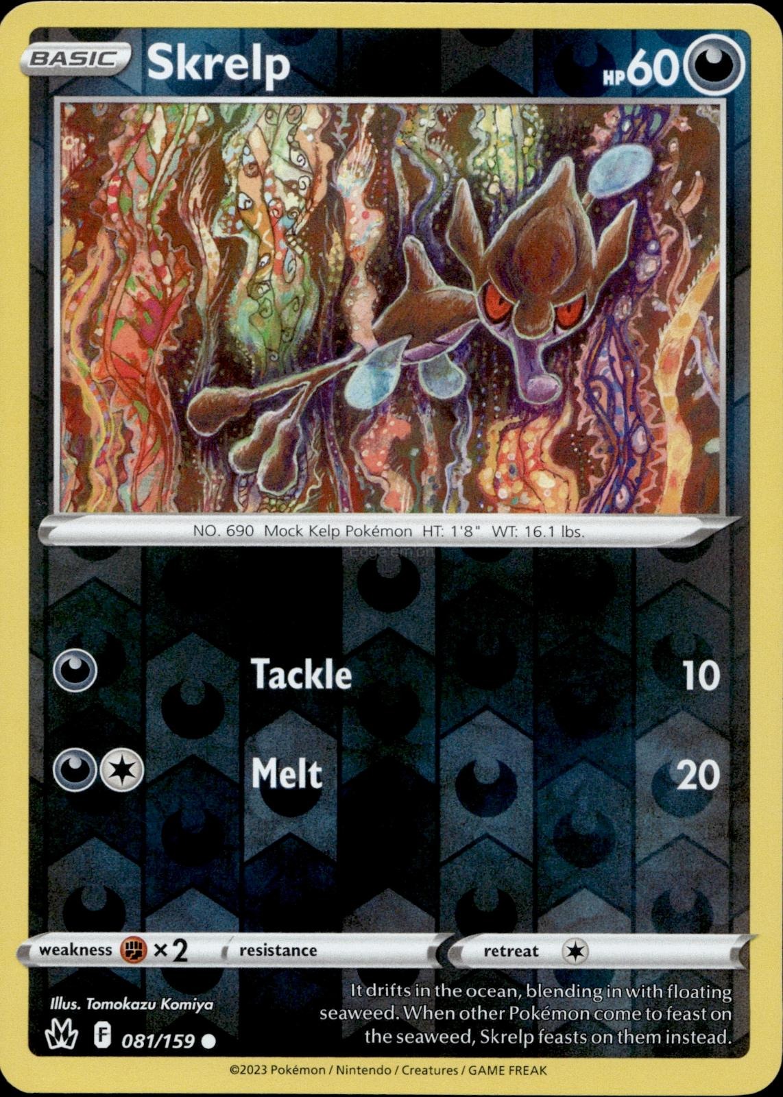 Skrelp 081/159 MP Common Crown Zenith Pokemon Reverse Holo