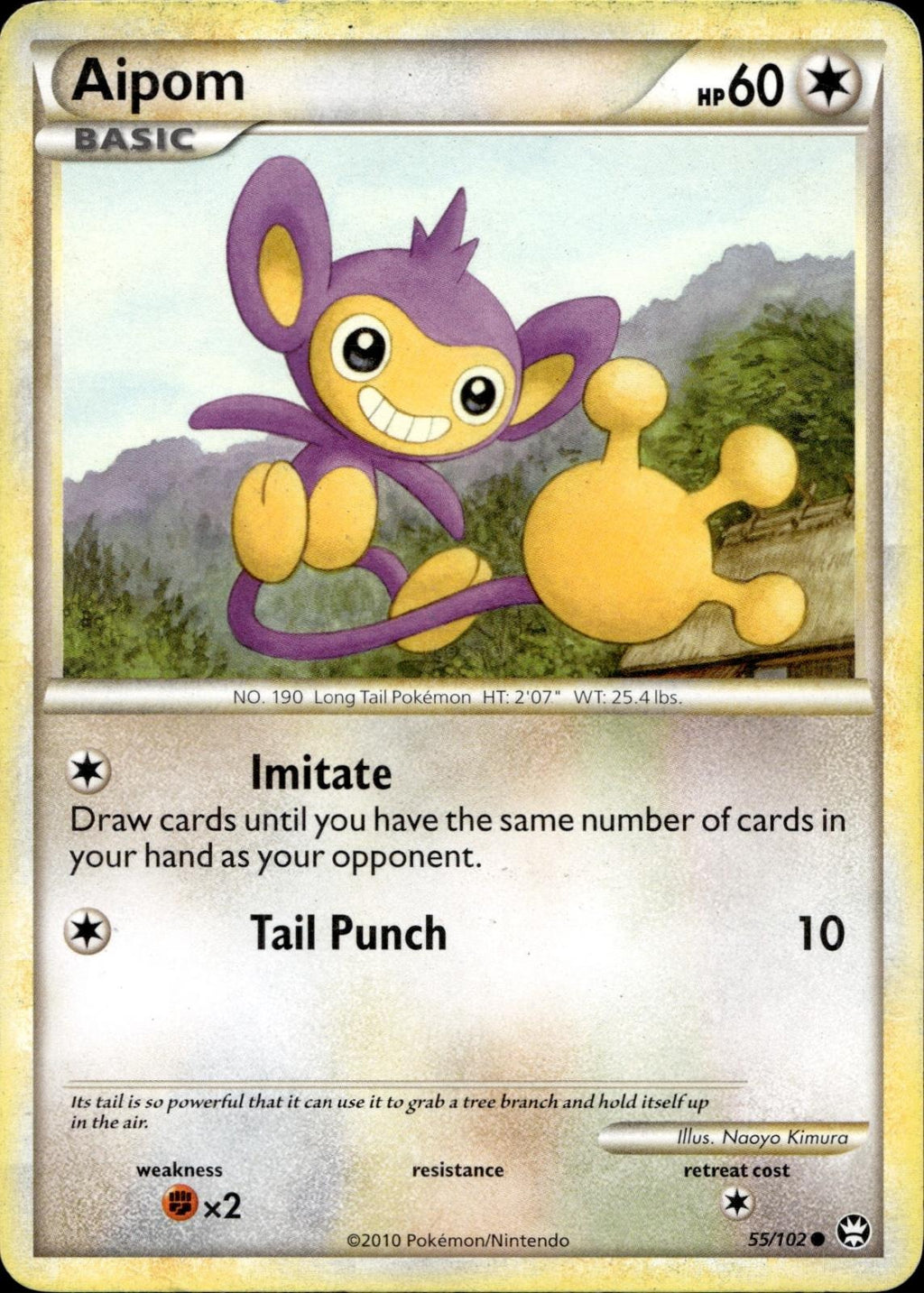 Aipom 55/102 HP Common HGSS Triumphant Pokemon