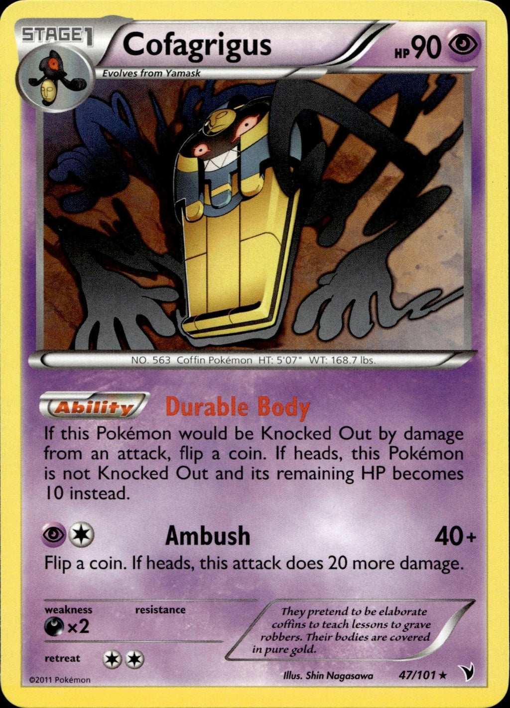 Cofagrigus 47/101 NM/M Rare Noble Victories Pokemon