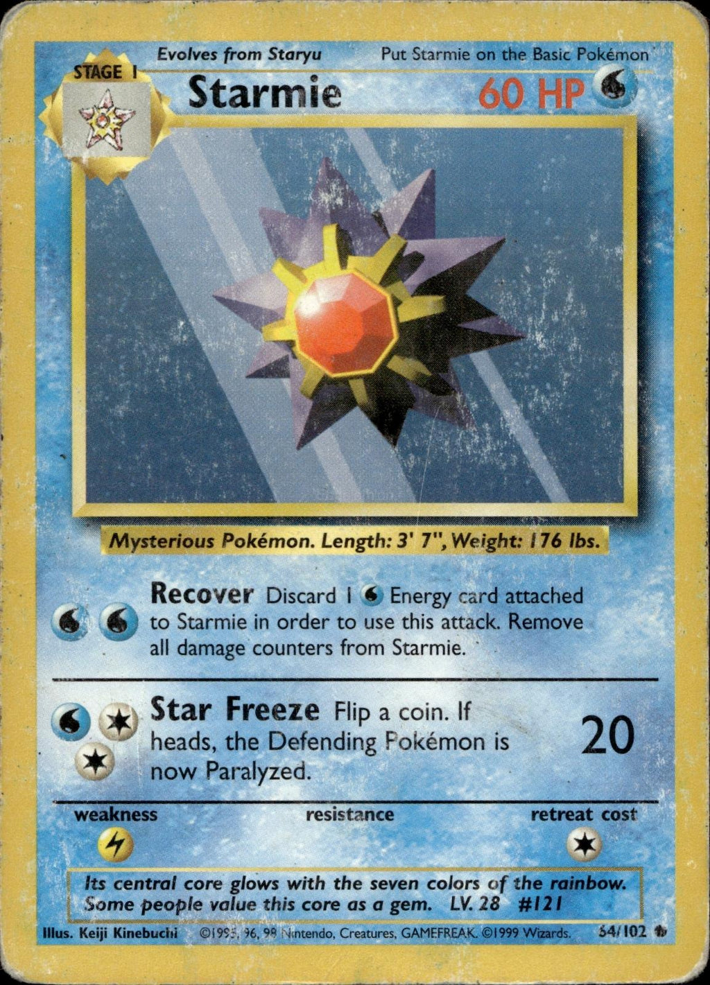 Starmie 64/102 HP Common Base Set Unlimited Pokemon