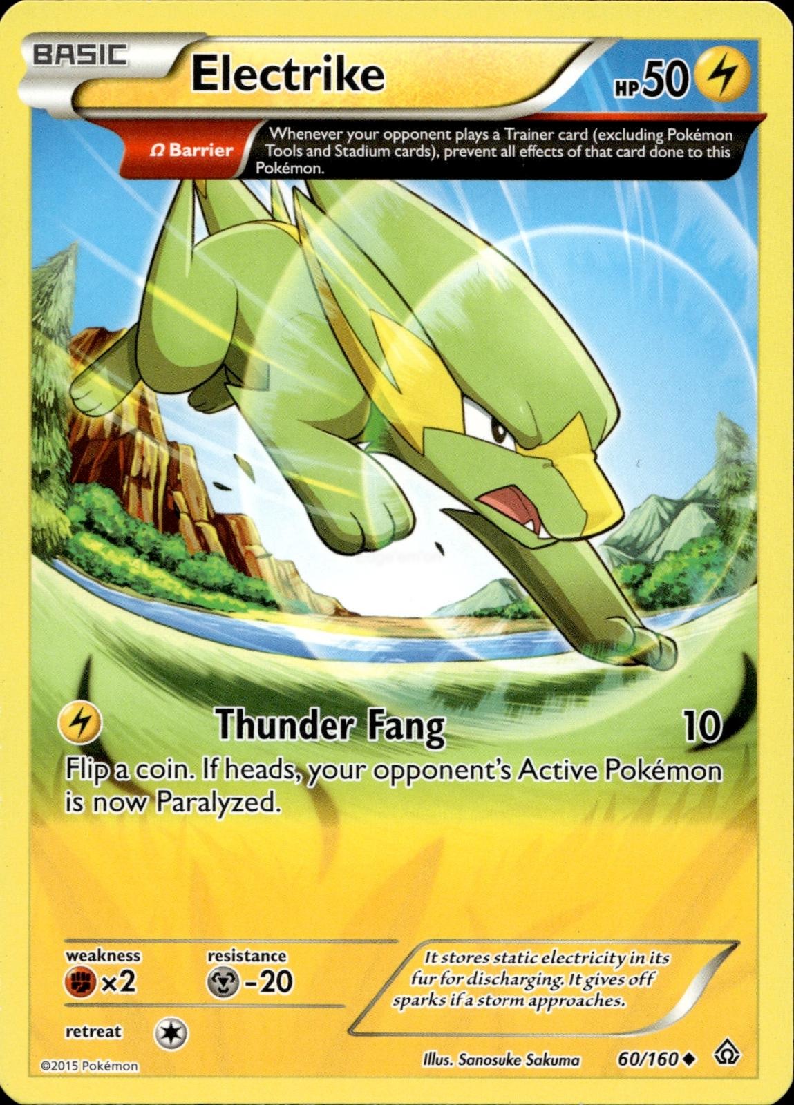Electrike 60/160 MP Uncommon Primal Clash Pokemon