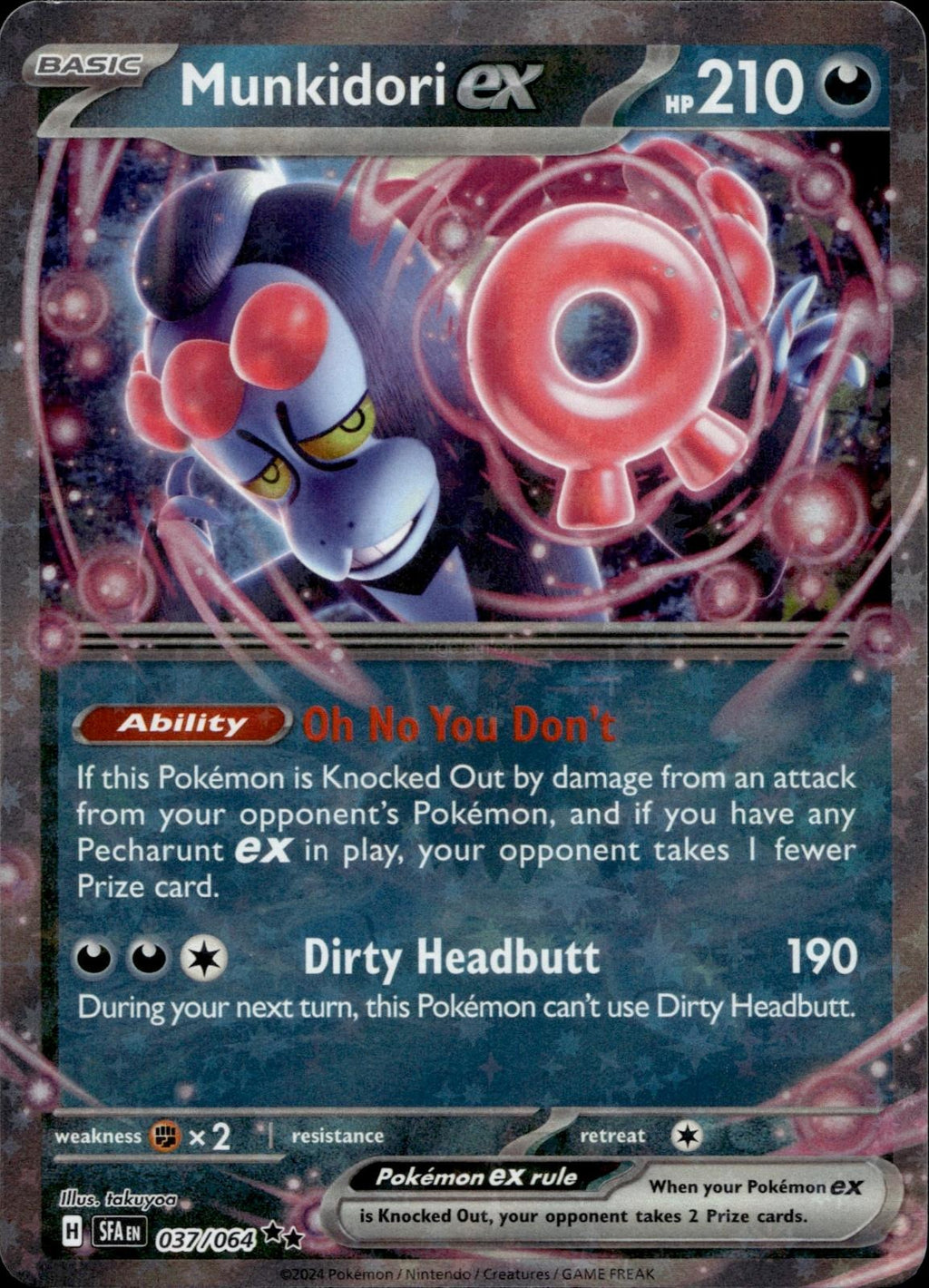 Munkidori ex 037/064 NM/M Double Rare Shrouded Fable Pokemon Holo