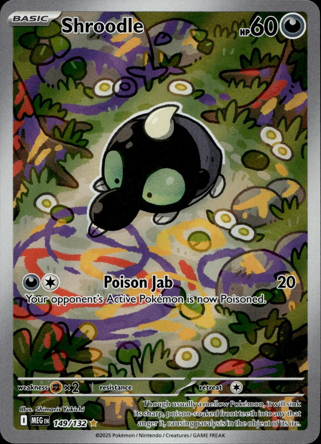 Shroodle 149/132 NM/M Illustration Rare Mega Evolution Pokemon Holo