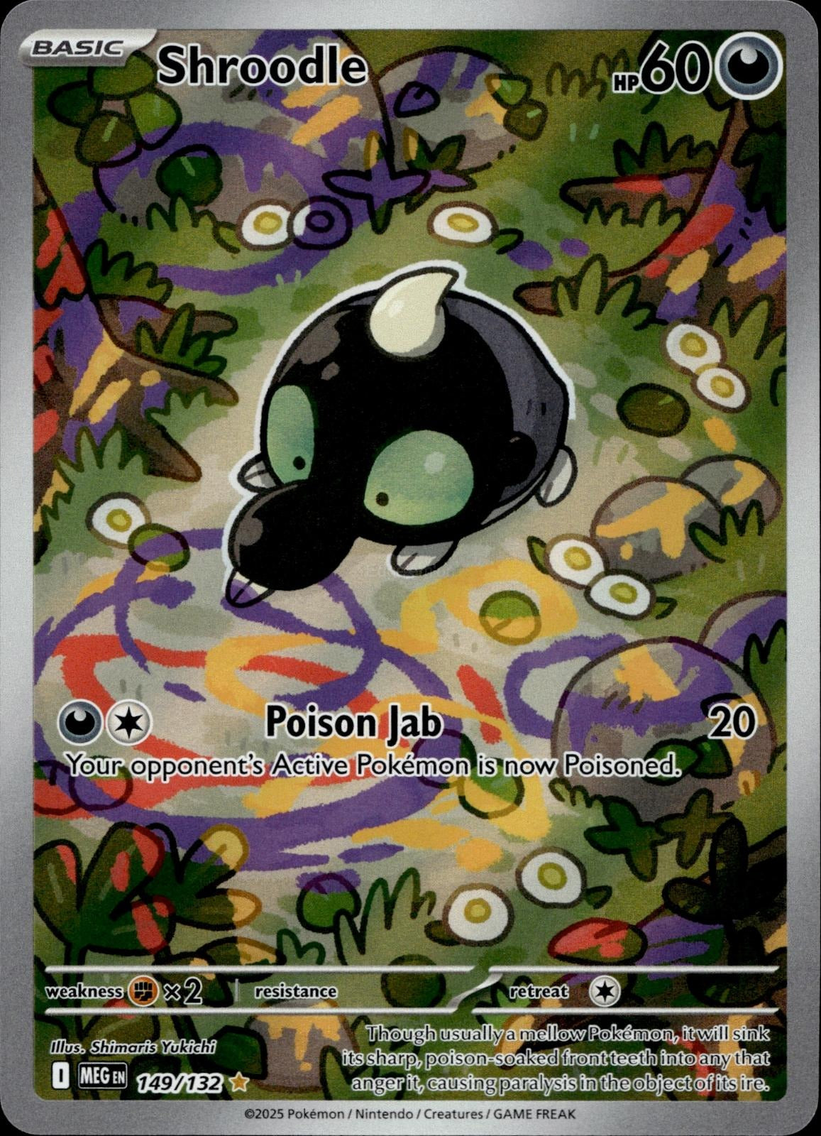 Shroodle 149/132 NM/M Illustration Rare Mega Evolution Pokemon Holo
