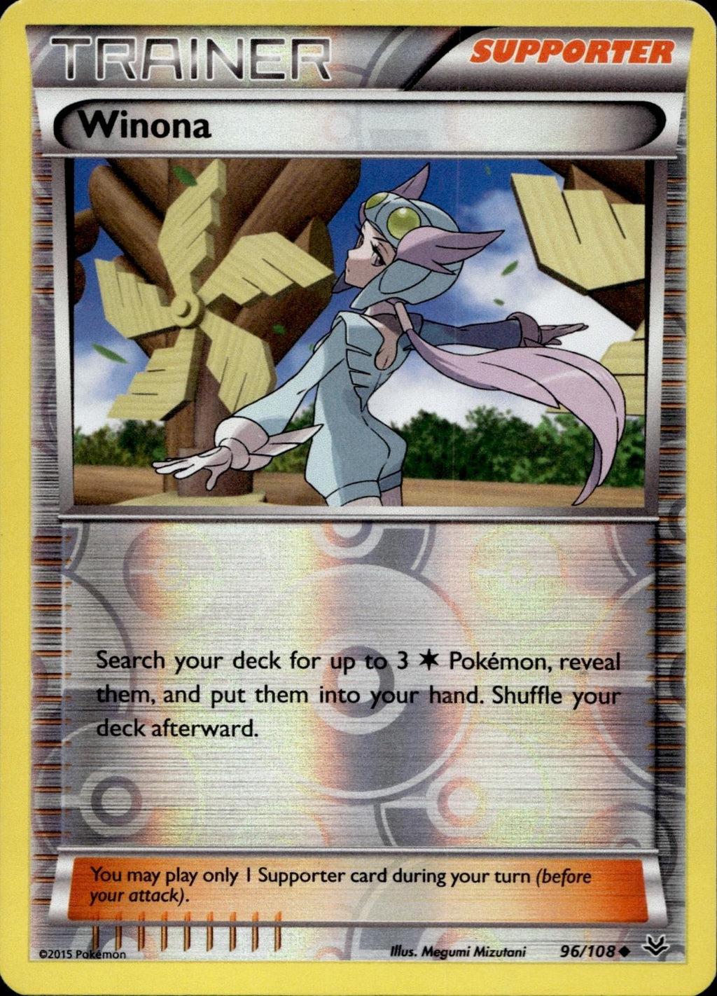 Winona 96/108 NM/M Uncommon Roaring Skies Pokemon Reverse Holo