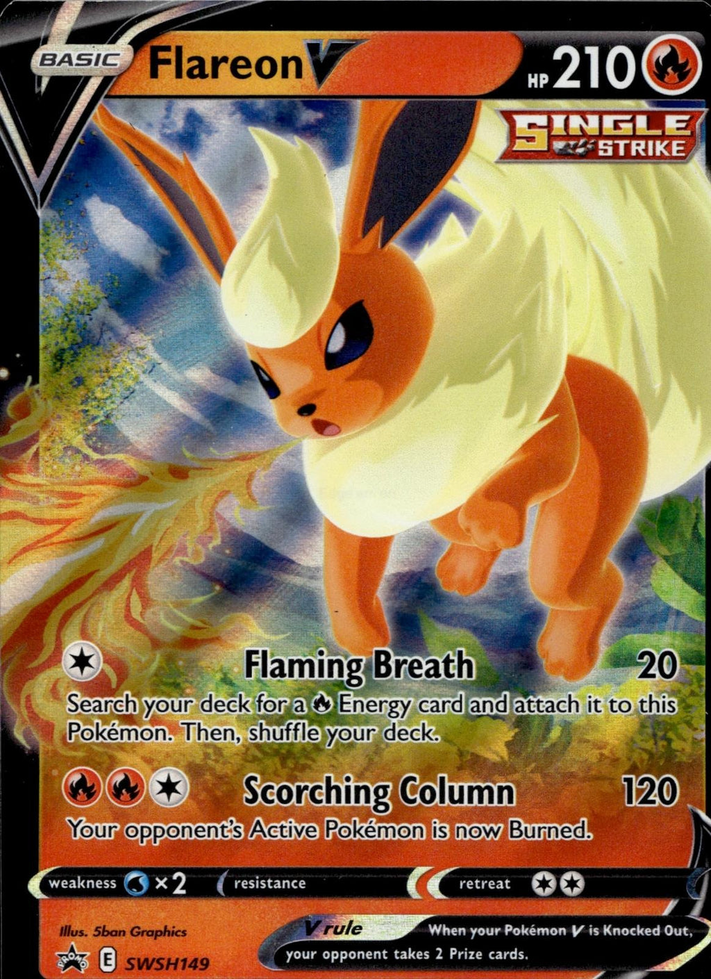 Flareon V SWSH149 NM/M Promo Sword & Shield Promo Pokemon Holo