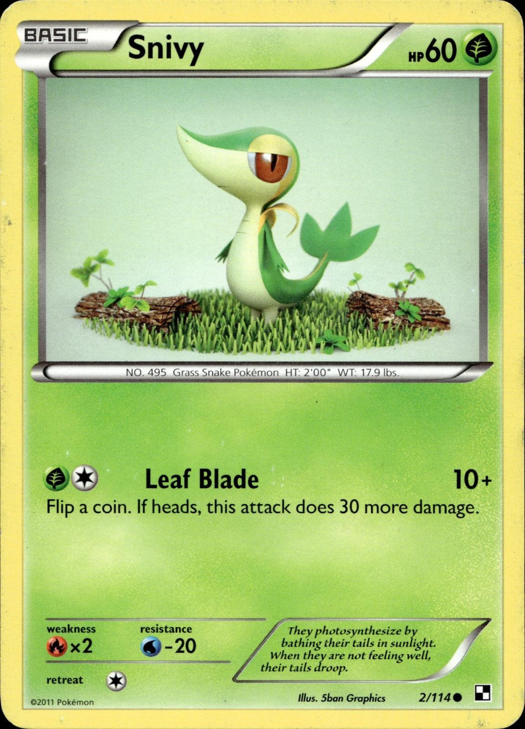 Snivy 2/114 HP Common Black & White Pokemon