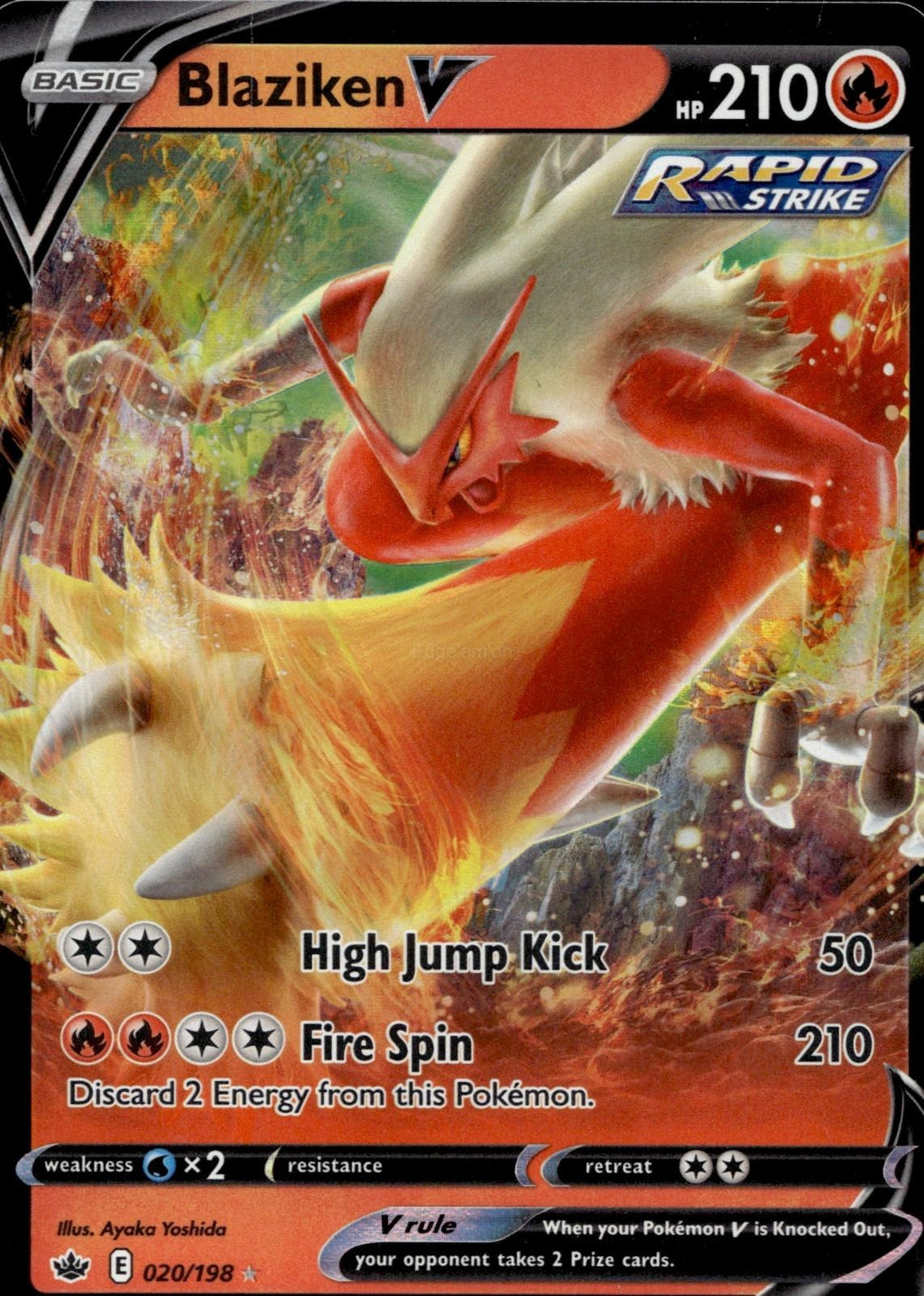 Blaziken V 020/198 NM/M V Rare Chilling Reign Pokemon Holo
