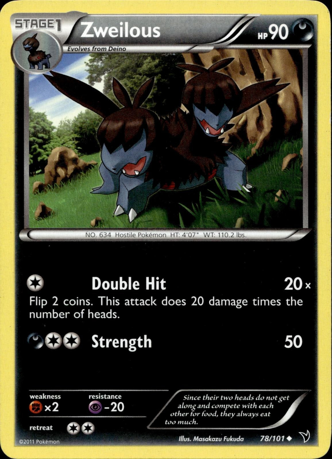 Zweilous 78/101 NM/M Uncommon Noble Victories Pokemon