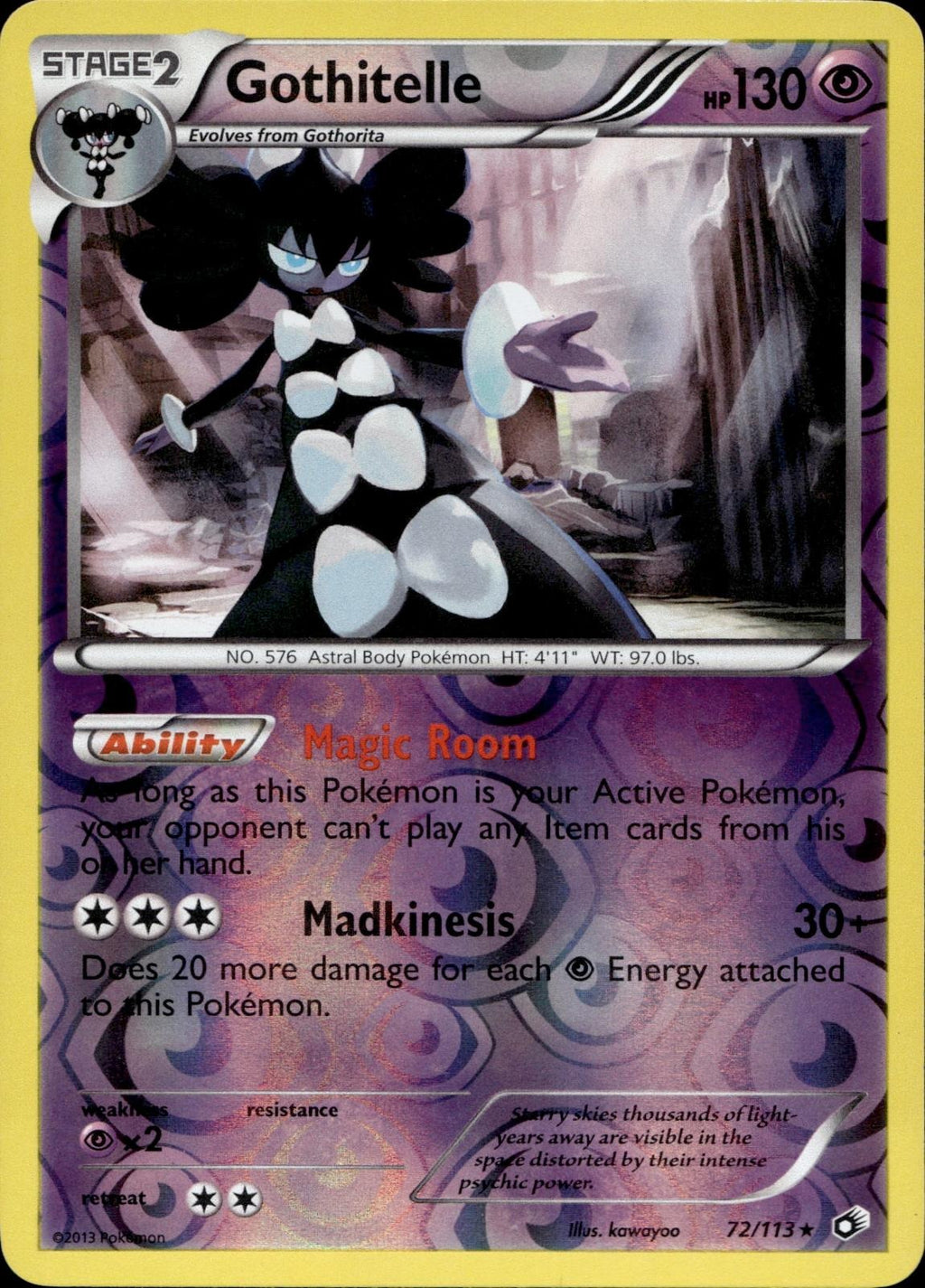 Gothitelle 72/113 NM/M Holo Rare Legendary Treasures Pokemon Reverse Holo