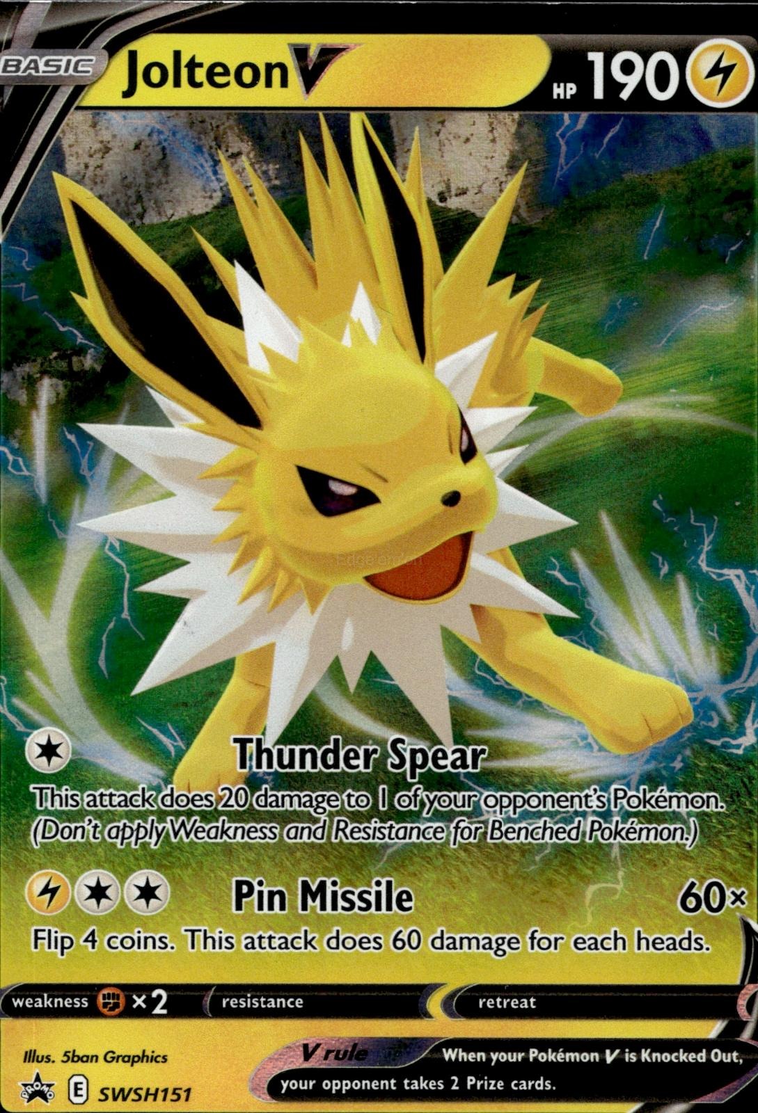Jolteon V SWSH151 NM/M Promo Sword & Shield Promo Pokemon Holo