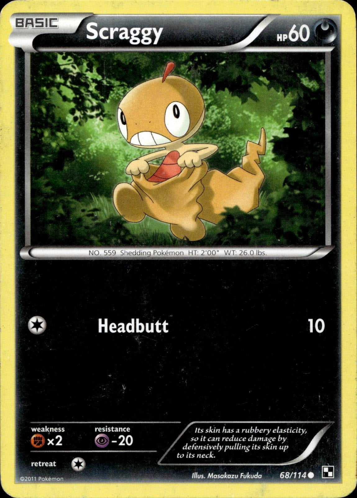 Scraggy 68/114 HP Common Black & White Pokemon