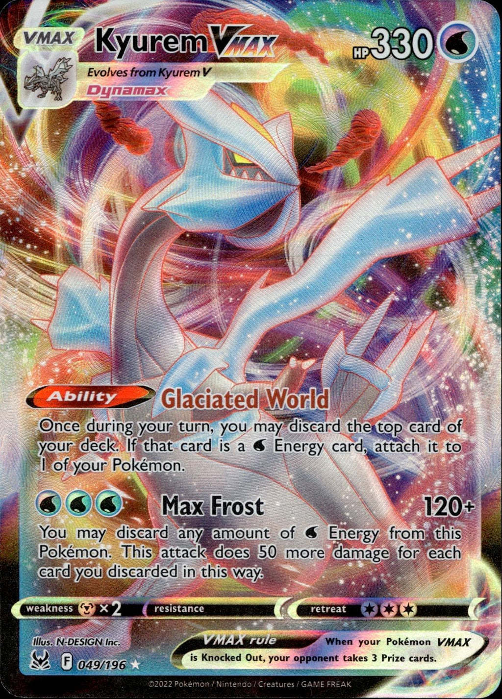 Kyurem VMAX 049/196 NM/M Ultra Rare Prize Pack Series Cards Pokemon Holo