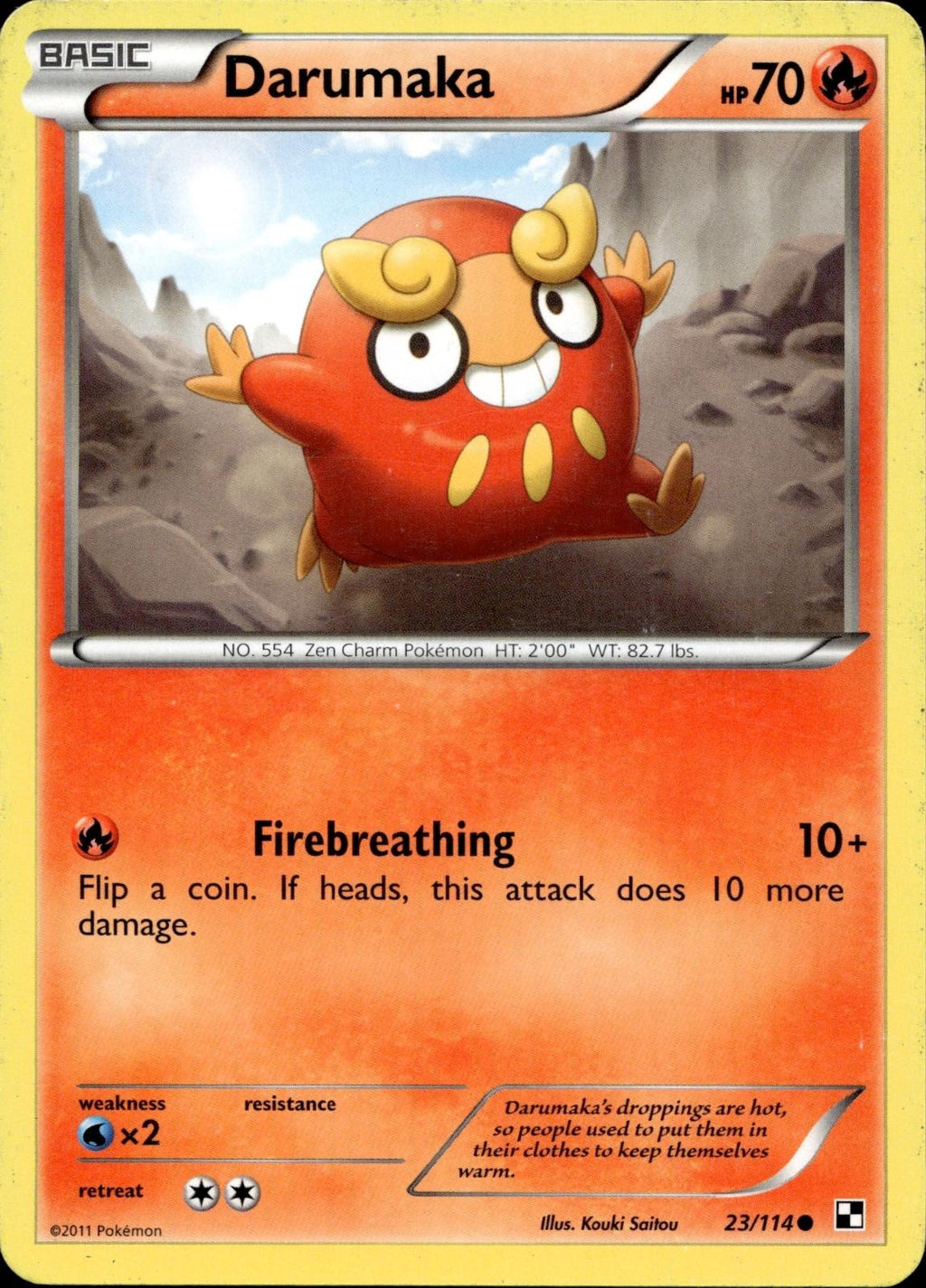 Darumaka 23/114 HP Common Black & White Pokemon