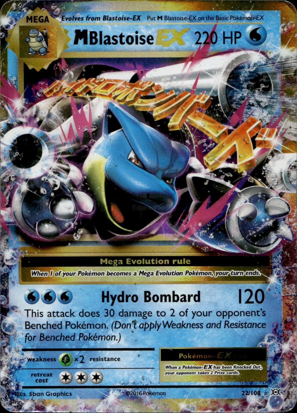 M Blastoise EX 22/108 HP EX Rare Evolutions Pokemon Holo