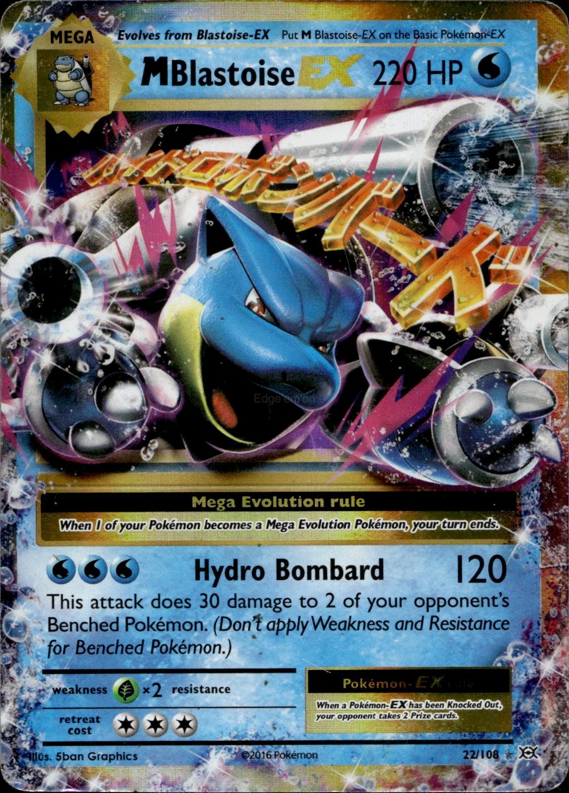 M Blastoise EX 22/108 HP EX Rare Evolutions Pokemon Holo