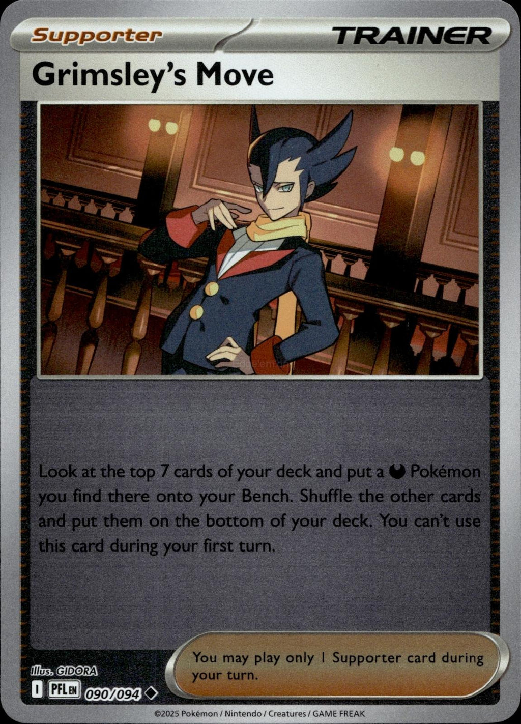 Grimsley's Move 090/094 NM/M Uncommon Phantasmal Flames Pokemon Reverse Holo