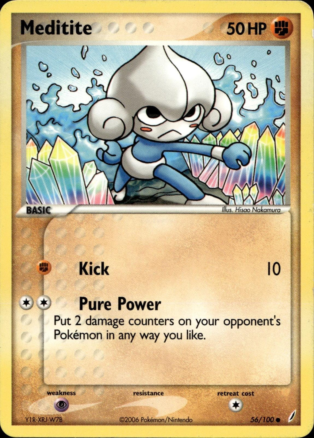 Meditite 56/100 MP Common Crystal Guardians Pokemon