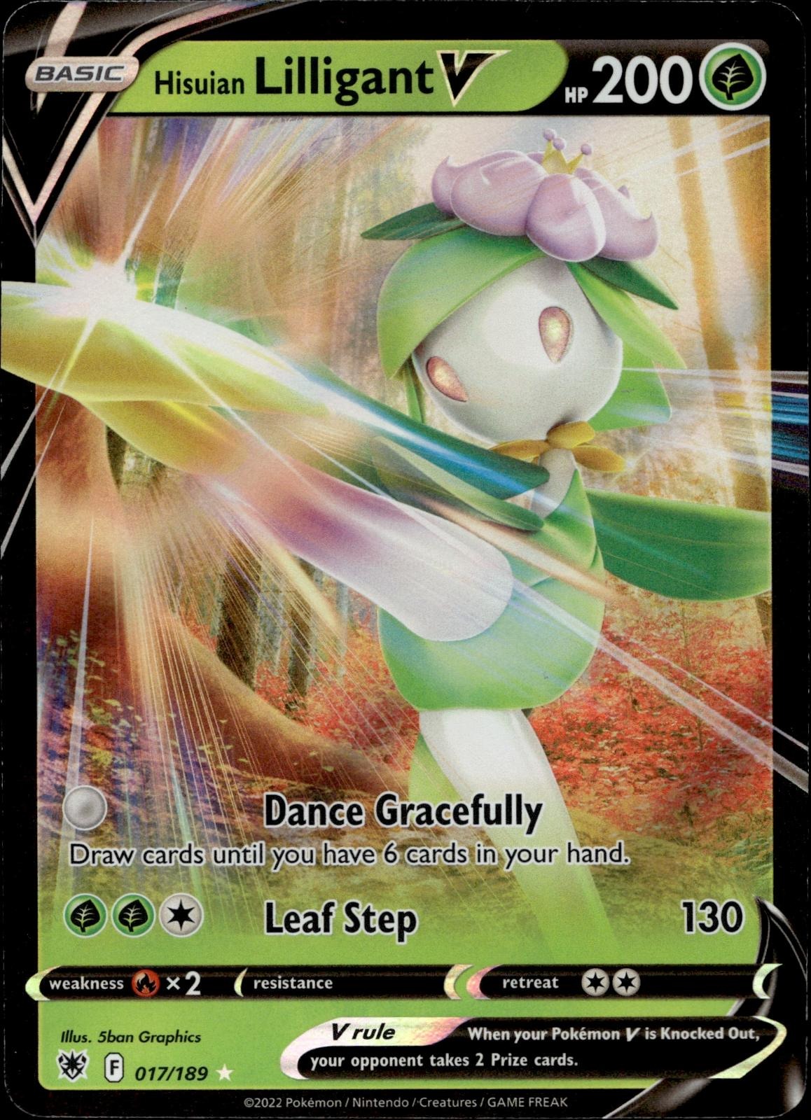 Hisuian Lilligant V 017/189 NM/M V Rare Astral Radiance Pokemon Holo