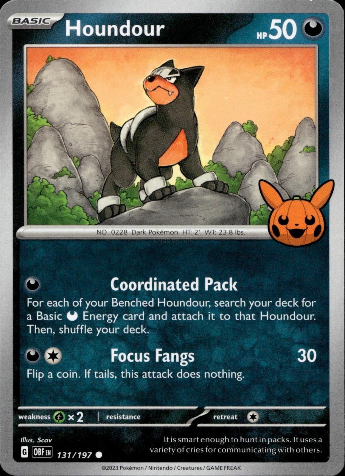 Houndour 131/197 NM/M Common Trick or Trade BOOster 2024 Pokemon