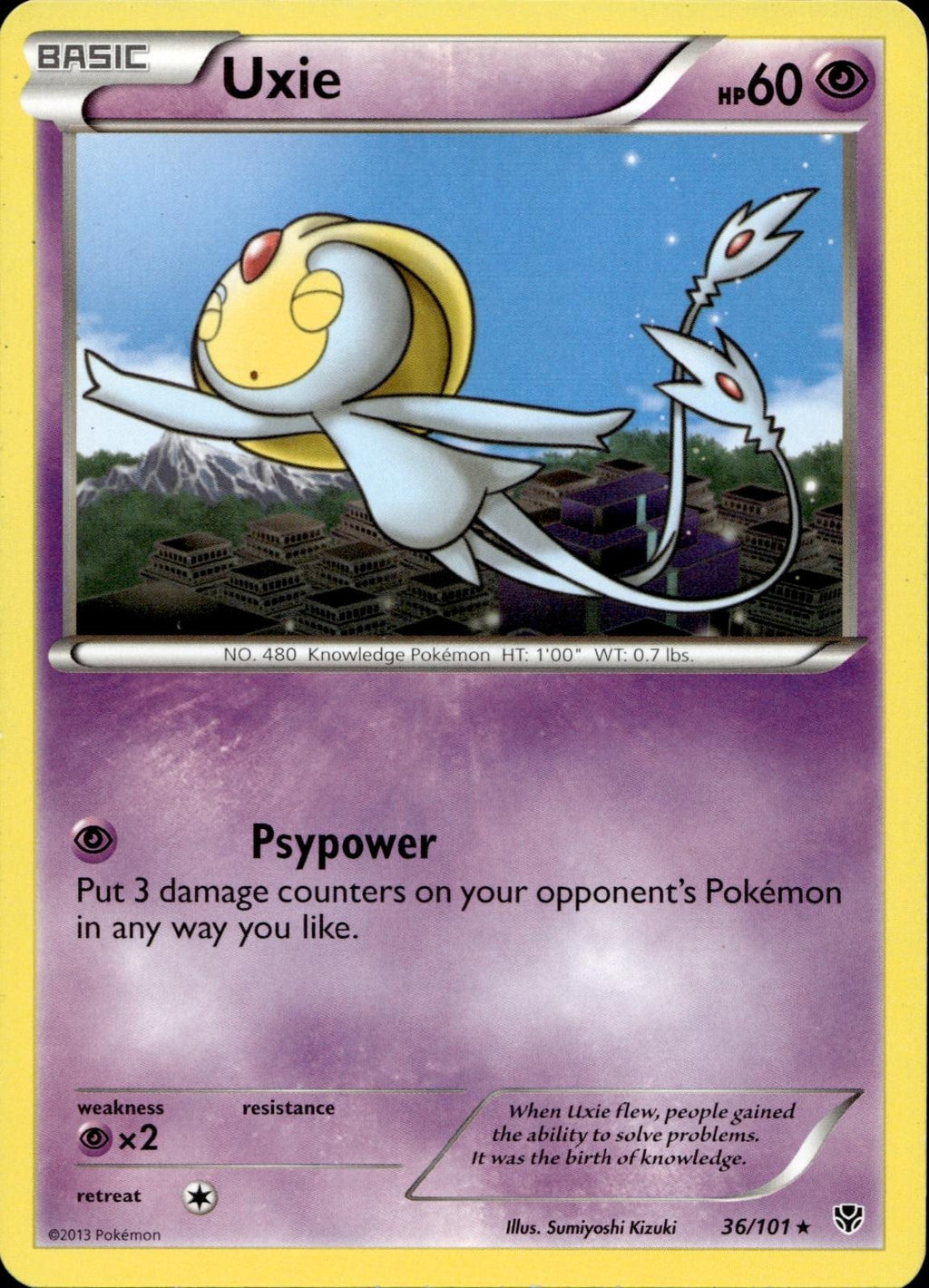 Uxie 36/101 NM/M Rare Plasma Blast Pokemon