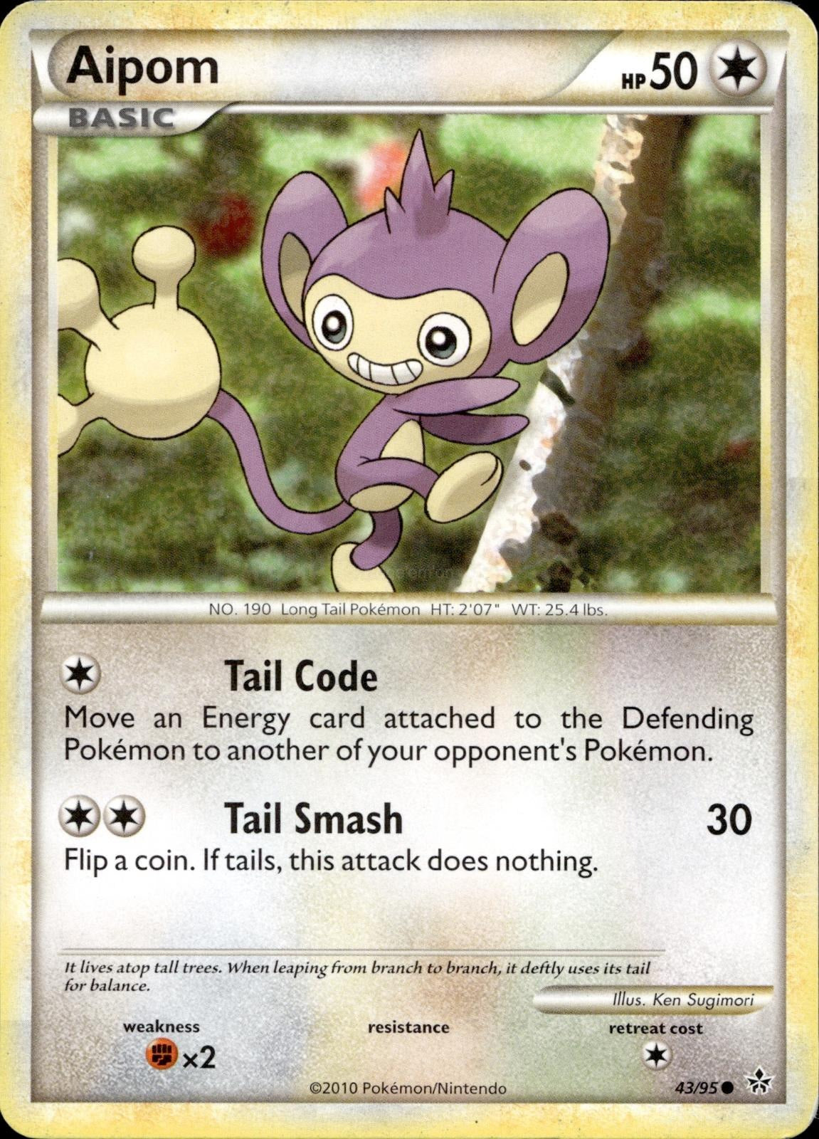 Aipom 43/95 HP Common HGSS Unleashed Pokemon