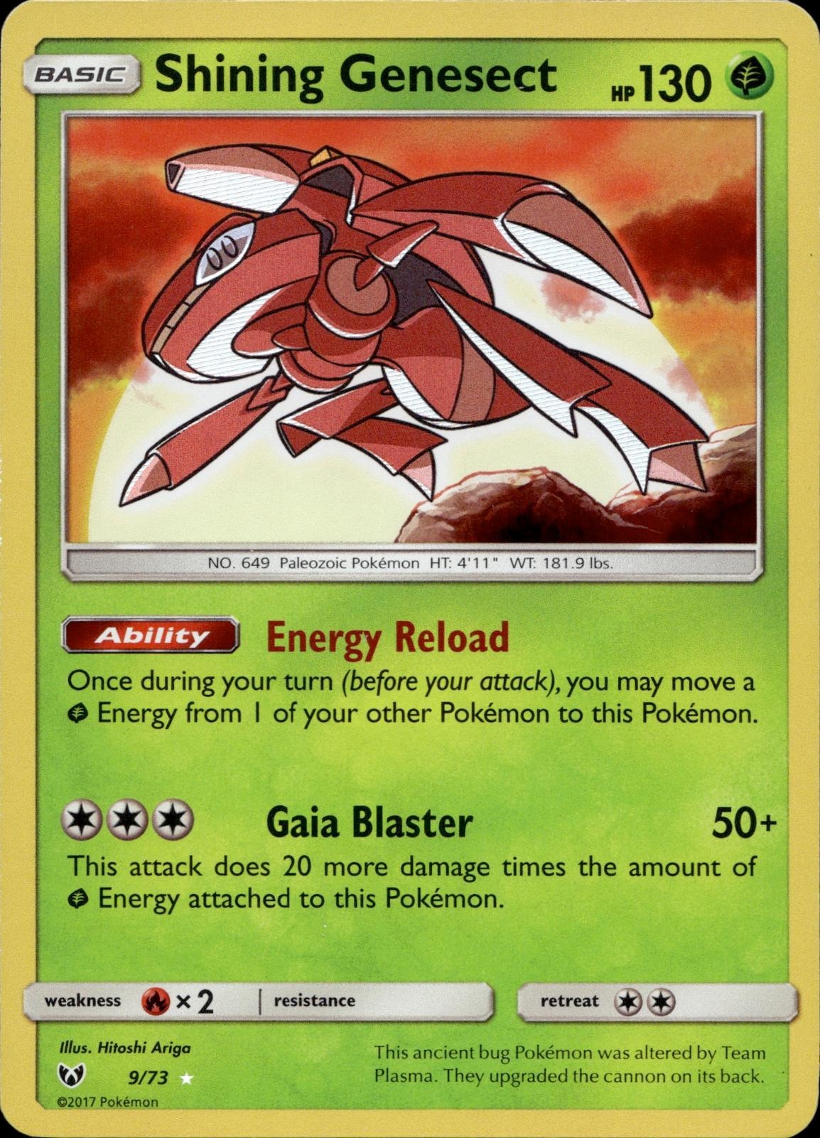 Shining Genesect 9/73 NM/M Rare Shining Shining Legends Pokemon Holo