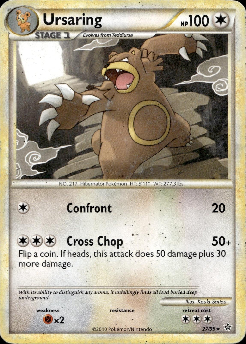 Ursaring 27/95 HP Rare HGSS Unleashed Pokemon