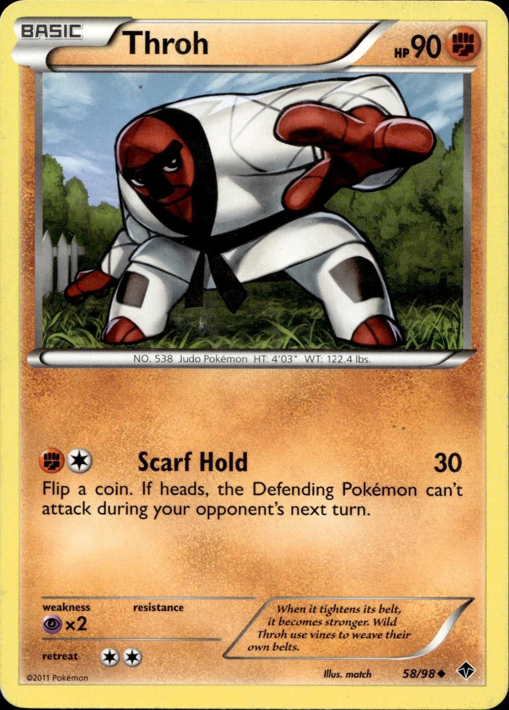 Throh 58/98 MP Uncommon Emerging Powers Pokemon